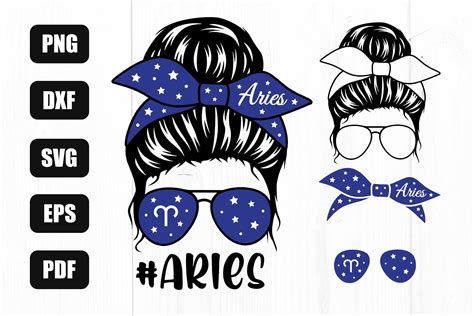 Download Aries, Zodiac Sign, Messy Bun, Dripping Files DXF Files