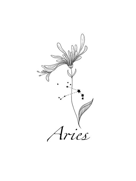 Aries Flower Tattoo