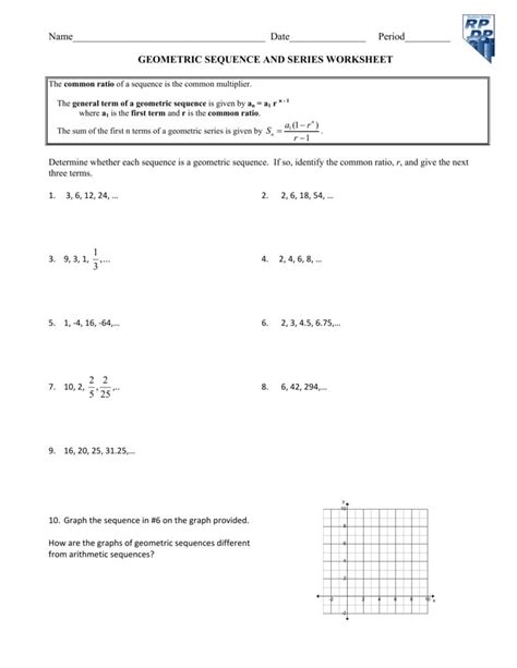 Arithmetic And Geometric Sequences Worksheet Answers