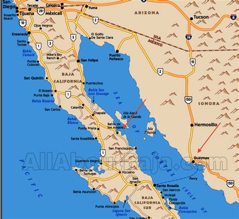 Baja California is in the NW corner of Mexico. The state borders