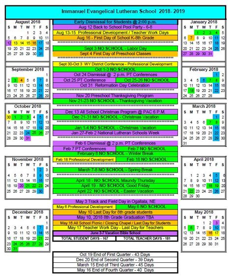 Arizona Lutheran Academy Calendar