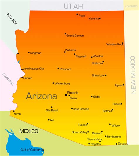 Arizona Cities And Towns Map Map Of Eastern Europe