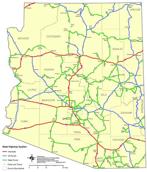 Arizona Road Map AZ Road Map Arizona Highway Map