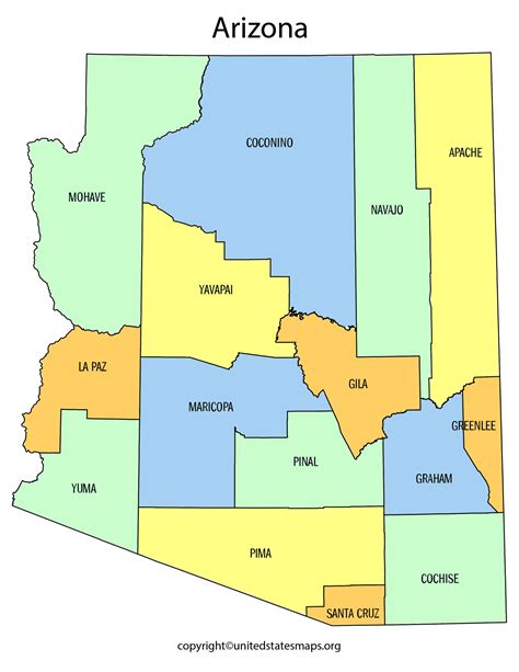 Arizona Wall Map with Counties by Map Resources MapSales