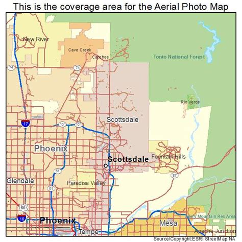 Aerial Photography Map of Scottsdale, AZ Arizona