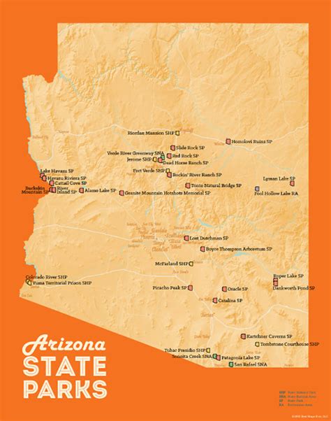 Map of Arizona State Parks Including Parks Pass Info