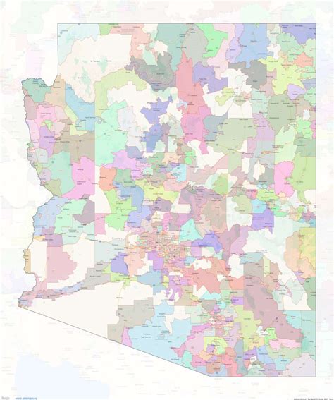 Arizona Zip Code Map 2015
