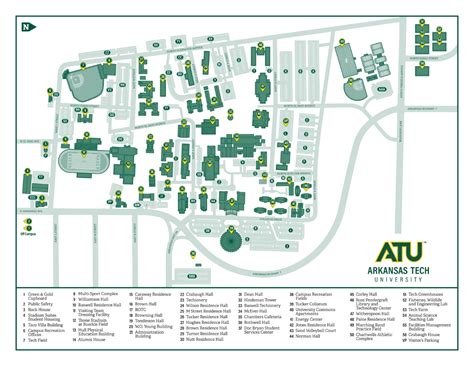 Arkansas Tech University Campus Map Map
