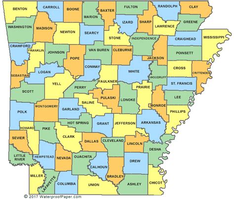 Arkansas Map Of Counties