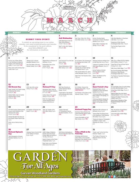 Arkansas Arts Academy Calendar