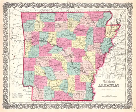 Augustus Mitchell 1860 Map of Arkansas, Louisiana and Mississippi