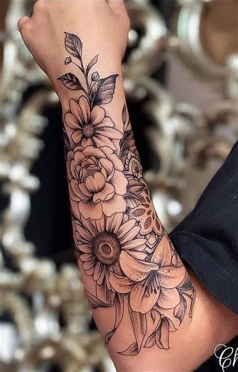 Arm Tattoo Flower Design