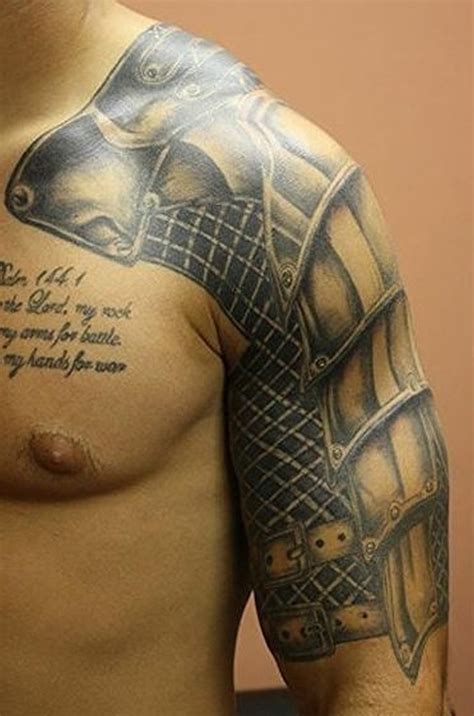 Armor On Guy's Shoulder Best tattoo design ideas
