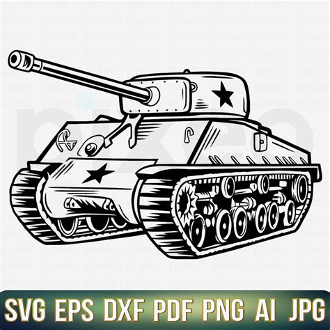 Mighty Army Tank SVG: Rev up Your Designs with This Powerful Graphics Asset