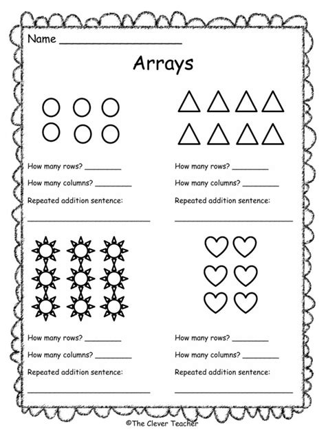 Array Worksheets 2nd Grade