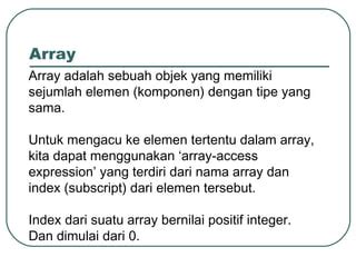 Array dan Objek Lanjutan