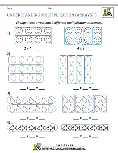 Arrays And Multiplication Worksheets
