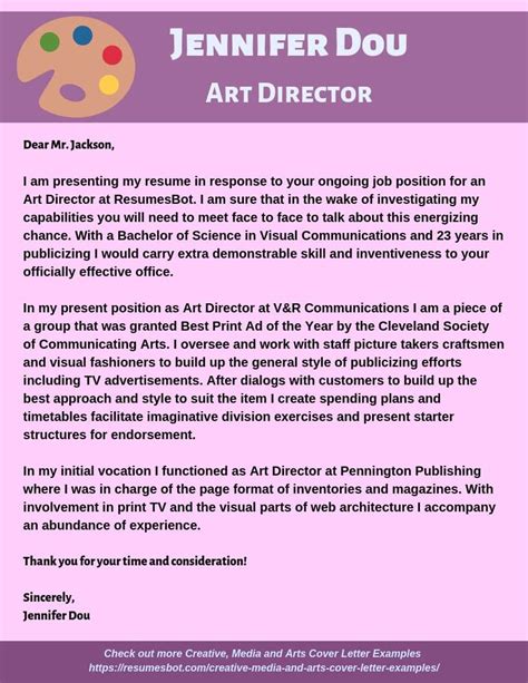 Art Director Cover Letter