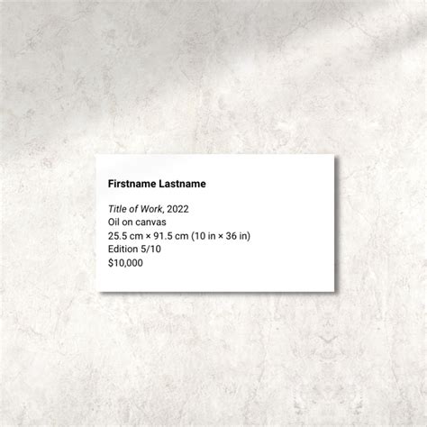 Art Museum Label Template