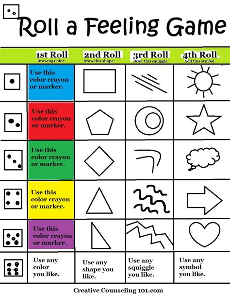 Art Therapy Worksheets Printable Mental Health Games And Activities