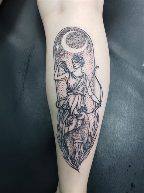 Goddess Diana (Artemis) Tattoo Done by Marina Latre at
