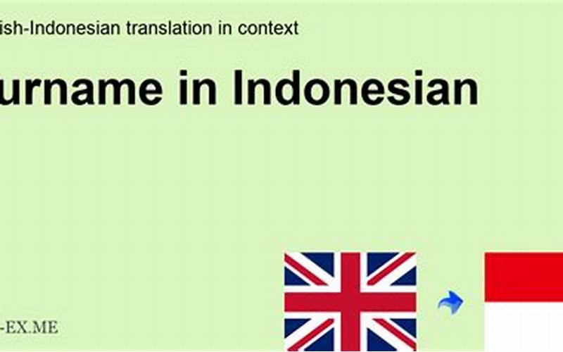Arti Surname Dalam Bahasa Indonesia