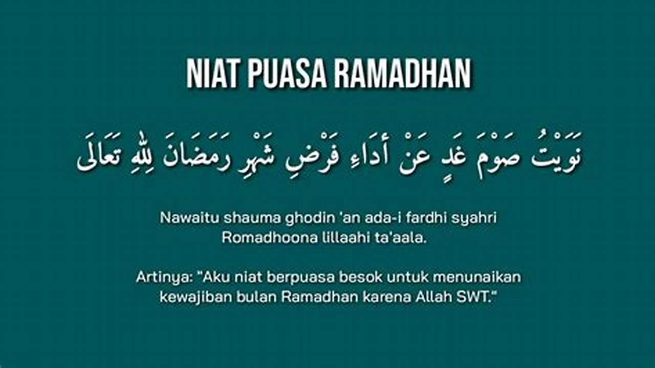 Arti Niat, Ramadhan