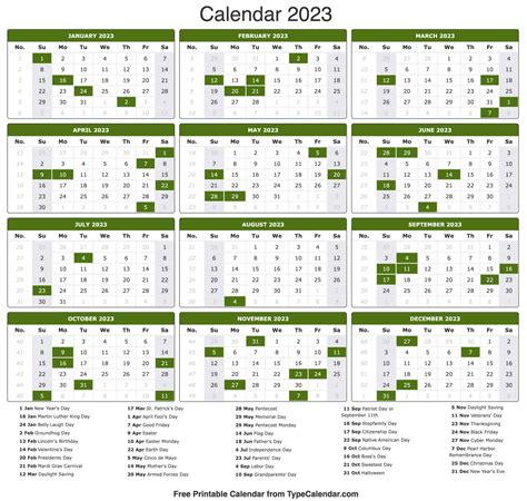 Simple calendar 2023 monday Royalty Free Vector Image