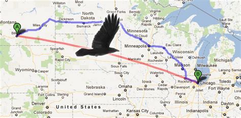 As The Crow Flies Distances On Google Maps