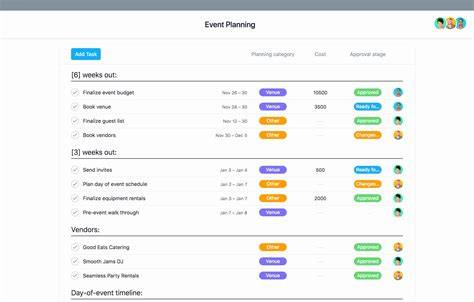 Asana Wedding Planning Template