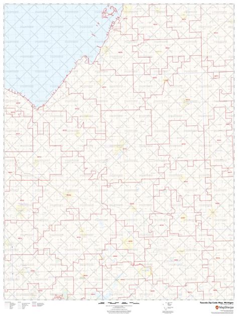 Ashland County, OH Zip Code Wall Map Red Line Style by MarketMAPS