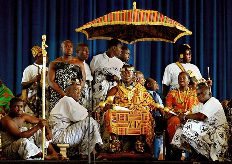 Ashanti chief sitting on a throne