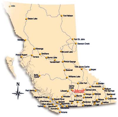 Topographic Map of Ashcroft BC