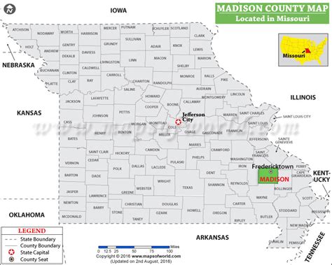Madison County Map, Missouri