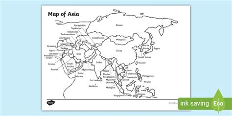 Asia map, World map coloring page, Online coloring pages