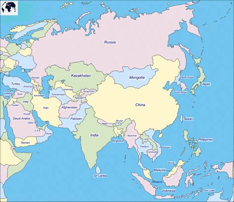 Asia Map Fill In The Blank Game