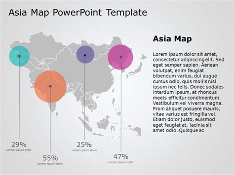 Map of Asia free templates Free PowerPoint Template