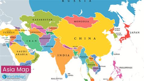 Asia Map Guide of the World