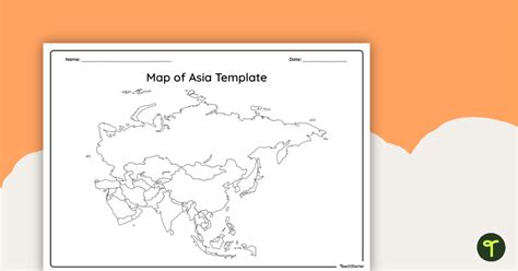 Free Detailed Printable Blank Map of Asia Template [PDF]