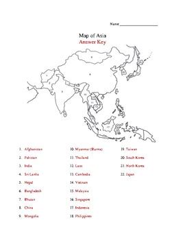 Map Quiz Of Asia Nnnph Large Map of Asia