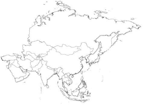 Blank Map of Asia Free Printable Maps