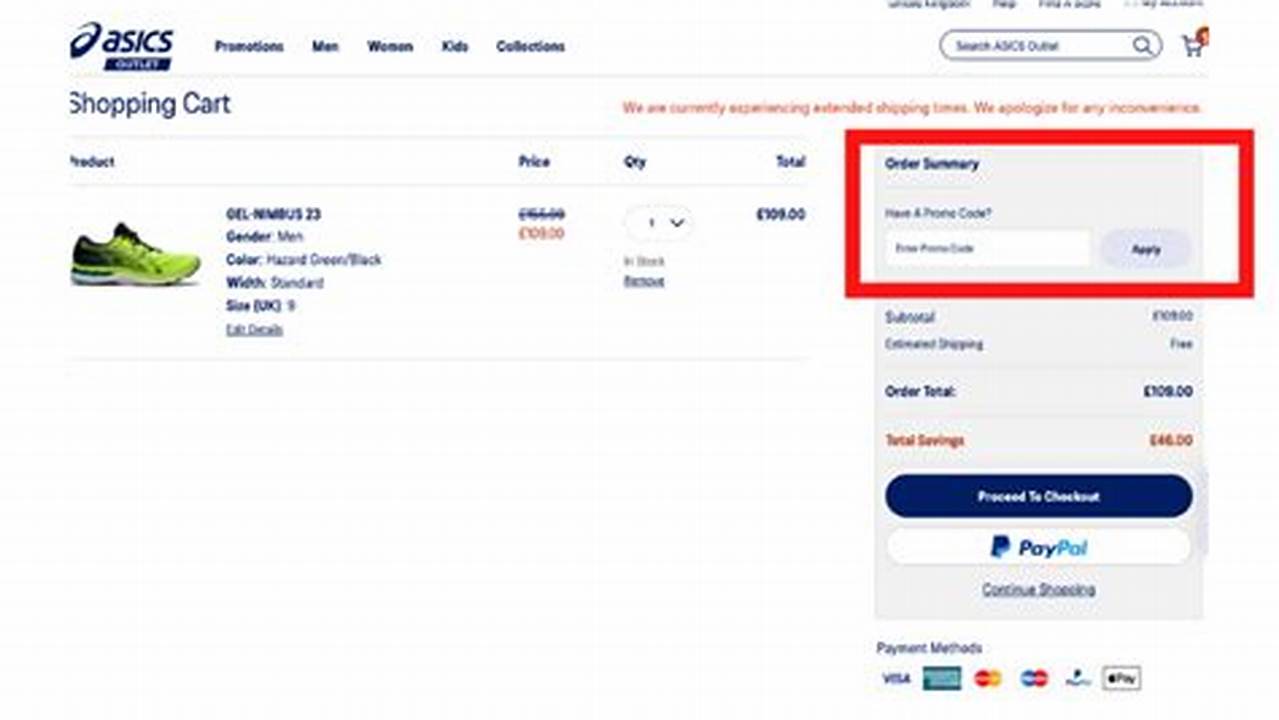 Asics Promotion Codes 2024