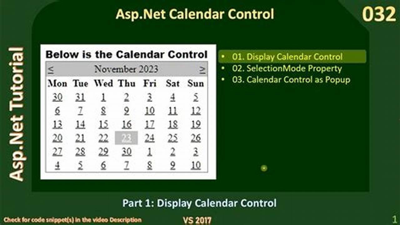 Asp Net Calendar Control