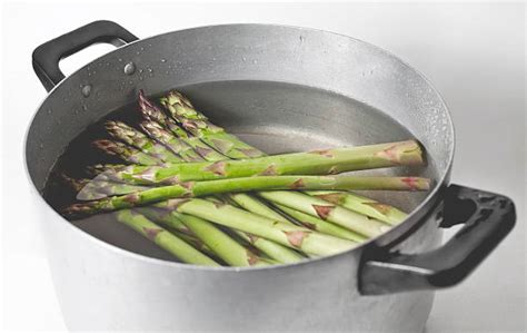 Asparagus being boiled