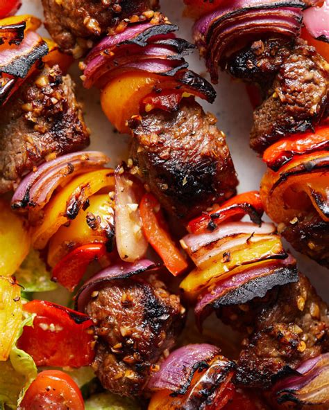 Assembling Beef Kabobs