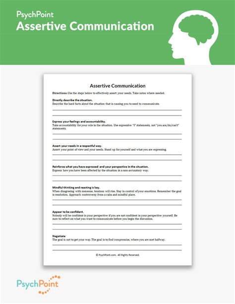 Assertive Communication Worksheet
