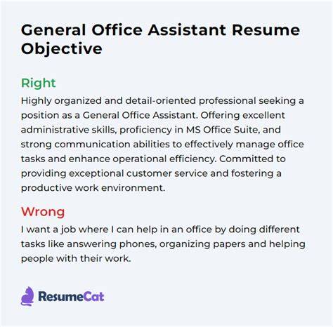 Assistant General Resume Objective Examples