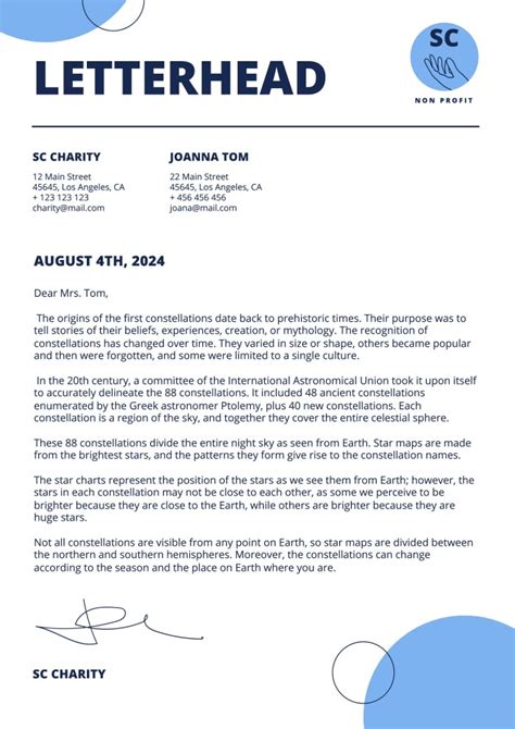 Association Letterhead Template