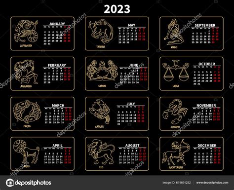 2023 Birthstone Calendar with Astrological dates, Lunar cycles and Many