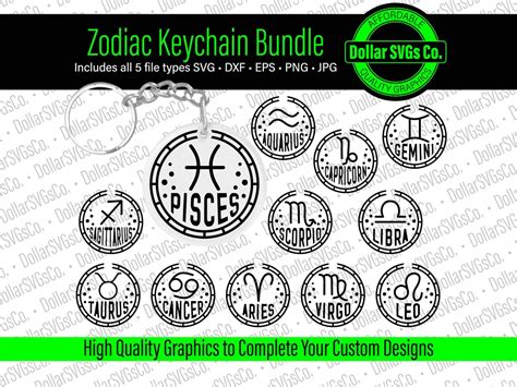 Download Astrology Keychain Svg Bundle Commercial Use